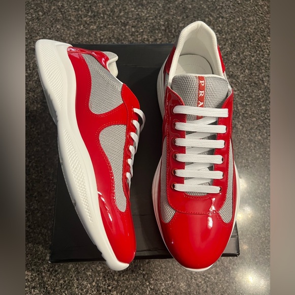 Prada American Cup Red Mens Us Mens Size 9 - Picture 2 of 13